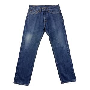 Classic Levi’s 505 straight Leg Authentic Whiskering Men 34x32 Medium Wash Denim